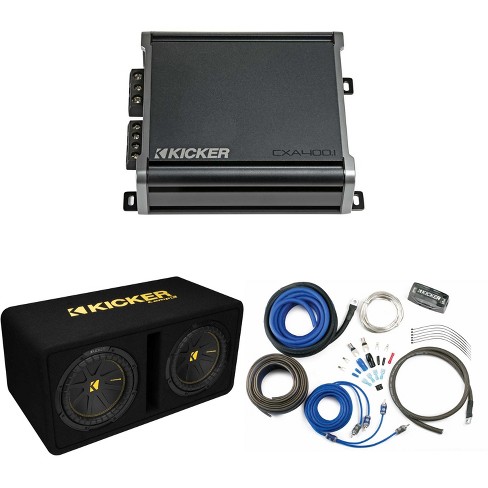 Kicker Dual 10 Inch Comp Bass Package 50DCWC102 with CXA4001 and amp wire kit - image 1 of 4