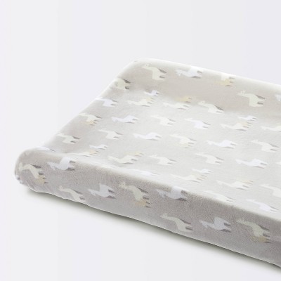 Plush Changing Pad Cover Llamas - Cloud Island™ Gray