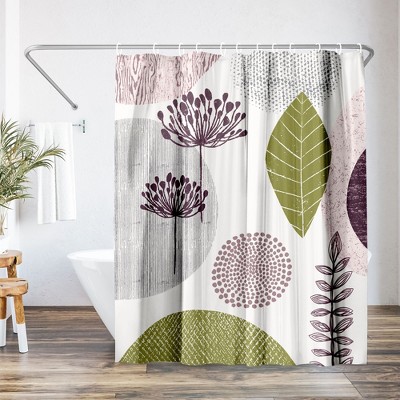 Americanflat 71" x 74" Shower Curtain, Floral Pattern by Lisa Nohren
