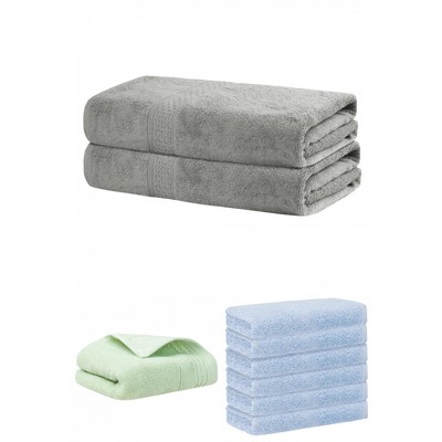 REGALWOVEN Striped Soft Absorbent Bathroom Cotton Towel Set 3 Pcs