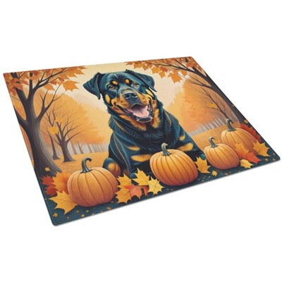 NEW Rottweiler Fall Glass Cutting Board Decorative Tempered Glass Kitchen Cutting and Serving Board Large Size Chopping Board