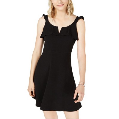 Almost Famous Womens Ruffle Fit & Flare Dress