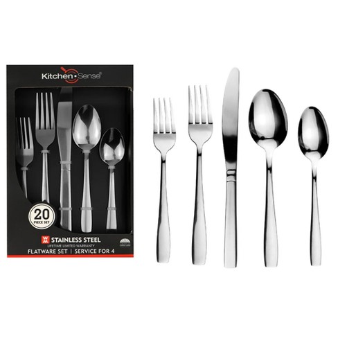 VeSteel 40-Piece Matte Black Silverware Set, Stainless Steel