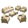 XIZZI All-Weather Rattan Furniture, Sectional Sets w/ Optional Solar Light-Up Coffee Table & Ottoman, Choose 6-9pc Configs in 8 Fade Resistant Colors - 2 of 4