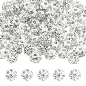 Unique Bargains Pave Crystal Sparkly Round Necklace Bracelet Rhinestone Beads 100 Pcs - 1 of 4