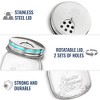 Bormioli Rocco Quattro Stagioni Spice Jar Set - 8.5 Oz, Durable Glass Mason Jars with Multi-Function Rotatable Lids, Stainless Steel Tops - 3 of 4