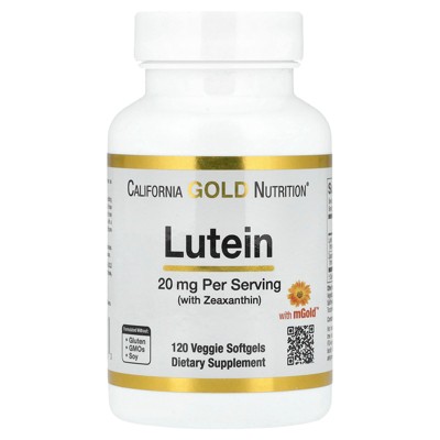 Lutein with Zeaxanthin, Extracted from Marigold Flowers, Supports Overall Macular Health, Non GMO, Soy Free, Gluten Free, 20 mg, 120 Veggie Softgels