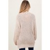 Pinkblush Beige Chunky Knit Oversized Maternity Pocket Cardigan - 4 of 4