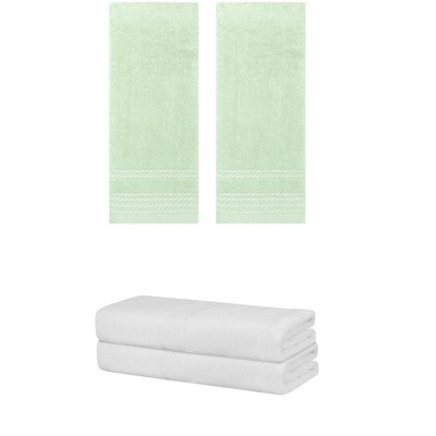 REGALWOVEN Cotton Absorbent Soft Bath Hand Cloths Towels 2 Piece Sets