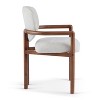 Sapphtopaz Classic Wood Dining Chairs Set of 2 Upholstered Arm Chairs with Curved Back and Wooden Legs Accent Chairs for Dining Room, Kitchen - 4 of 4