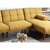 Okak Modern Adjustable Tufted Sofa Loveseat Sleeper Sofa, 2 seater Sofa Plush Couch with wooden legs for Small Apartments, living Room, Mustard - 3 of 4