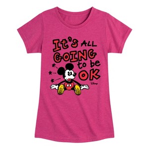 Girls' - Disney - Mickey Mouse Fitted Short Sleeve Graphic T-Shirt - 1 of 4