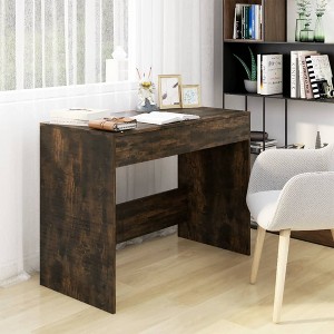 vidaXL Desk Smoked Oak 39.8 in.x19.7 in.x30.1 in. Engineered Wood - 1 of 4