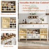 Farmhouse 59" Buffet Cabinet with Sliding Barn Door, Rustic Sideboard with 3 Drawers, Adjustable Shelf and Removable Wine Rack - 3 of 4