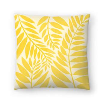 Americanflat Botanical Golden Yellow Leaves By Modern Tropical Throw Pillow
