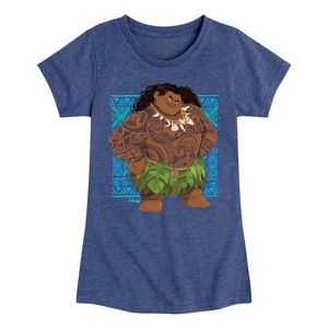 Girls' - Moana - Maui Portrait Fitted Short Sleeve Graphic T-Shirt - 1 of 4