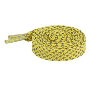 INSPIRE CHIC Reflective Dual Color Checkered Woven Flat Shoelaces 2 Pairs - 1 of 4