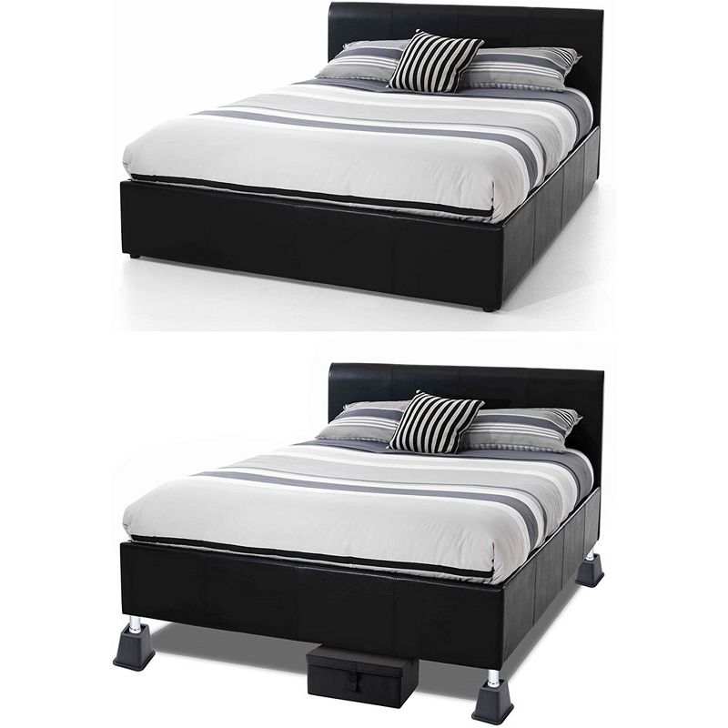 5 to 6-inch Super Quality Bed and Furniture Risers 4-pack in Black - Homeitusa, 2 of 4