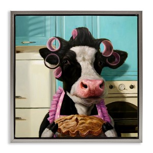 Stupell Industries Glamorous Cow Baking Pie, 18" x 18" - 1 of 4
