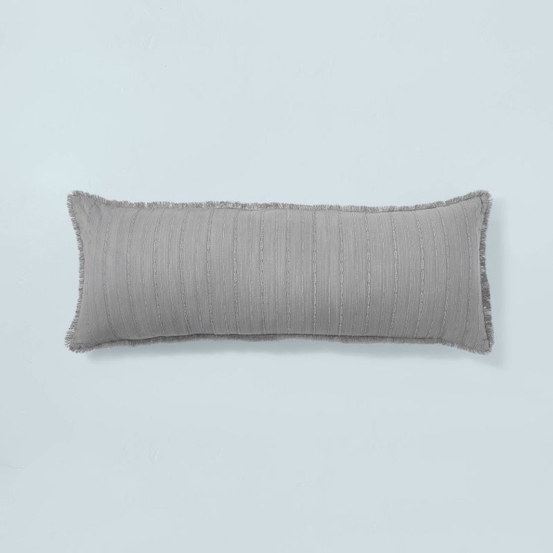 16"x42" Washed Loop Stripe Lumbar Bed Pillow  - Hearth & Hand™ with Magnolia, 1 of 10