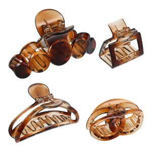 Unique Bargains Women's Hair Clips No Slip Grip Plastic 4Pcs - 1 of 4