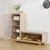 HYLEORY Farmhouse Shoe Storage Cabinet with Shoe Bench, 4-Tier Shoe Cabinet Shelves for 20 Pairs, for Entryway, Living Room ,Beige and brown - 4 of 4