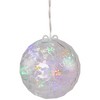 Northlight LED Crystal Sphere Hanging Christmas Decoration - 5" - Multi-Lights - 2' White Wire - 4 of 4
