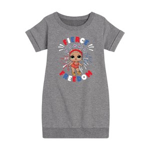 Girls' - LOL Surprise! - 4th of July Graphic Short Sleeve Fleece Dress - 1 of 4