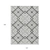 Gray Charcoal And Ivory Geometric Washable Indoor Outdoor Area Rug - 3 of 4