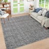 9'x12'Abstract Area Rug Machine Washable, Non-Slip Modern Accent Rug for Living Room Bedroom, Stain-Resistant Easy Clean Indoor Carpet,Gray - 2 of 4