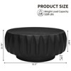 Sapphtopaz Modern Round Coffee Table with with Elegant Sculptural Design, Solid Wood Carved Living Room Tables, Center Table for Living Room - 3 of 4