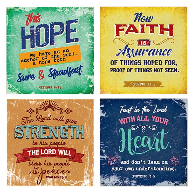 Bright Creations 12 Pack Christian Motivational Bible Verse Posters - 12x12 Religious Inspirational Scripture Wall Art for Classroom, 4 of 7