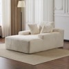 TiramisuBest Oversized Chaise Lounge Chair, Plush Corduroy Cloud Couch Daybed with 3 Pillows & Wide Armrest, No Assembly Needed, White - 3 of 4
