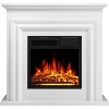ZAFRO Electric Fireplace Mantel Wooden Surround Firebox, 36" Pearl White TV Stand with Freestanding ,Adjustable Led Flame, 750W/1500w - 3 of 4