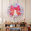 60" Prelit Snow-Flocked Christmas Wreath with 3D Bow and 300 LED Lights, 11 Modes, Remote Control - 2 of 4