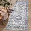 Washable Indoor Vintage Floral Print Living Room Bedroom Area Rugs, Low Pile Non Slip Floor Carpet for Dining Room Home - 2 of 4