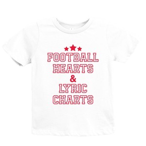 Football Hearts & Lyric Charts - Kids Youth Short Sleeve Tee and Toddler Short Sleeve Tee - 1 of 2