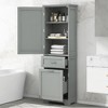 ACEPANO 68.4 in. H Freestanding MDF Storage Cabinet with Two Different-Sized Drawers & Adjustable Shelves-Grey - 2 of 4