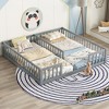 Grungis Double Twin Size Floor Bed for Kids with Fence,Modern Toddler Bed with Guardrails,Montessori Bed for Bedroom - 2 of 4