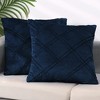 Unique Bargains Luxury Sofa Decorative Solid Diamond Pinch Pleated Throw Pillow Covers 2 Pcs - 2 of 4
