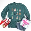 Simply Sage Market Women's  Garment Dyed Graphic Sweatshirt Christmas Tree Chart - 3 of 4