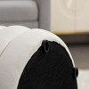 FURNIinspire Ottomans and Benches Velvet Storage Ottoman with Wooden Shelving Simple Design for Living Room and Bedroom, White, 17.1"*17.1"*18.9" - 4 of 4