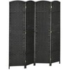 NicBex 5.6' Tall 4-panel Room Divider for Home, Folding Privacy Screen for Room Separation, Freestanding Wall Partition for Home & Office, Black - 3 of 4