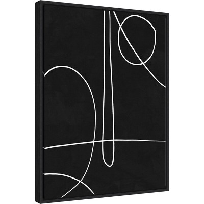 Black and White Abstract Canvas Wall Art Print 18 x 24