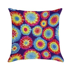 Rainbow Tie Dye Pillow Covers 18x18 Decorative Throw Pillows Soft Square Cushion Covers for Couch Sofa Bedroom - 1 of 1