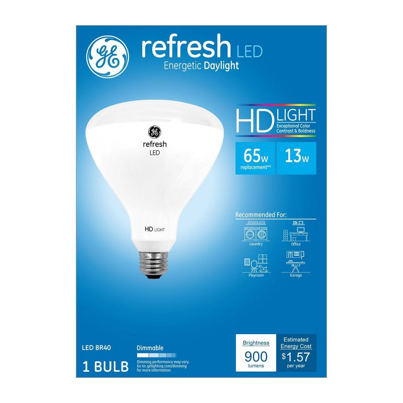 GE 13.5W 65W Equivalent Refresh LED HD Indoor Floodlight Bulb Daylight, 1 of 6