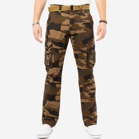 X Ray Men's Belted Classic Cargo Pants In Brown Camo Size 32x30 : Target