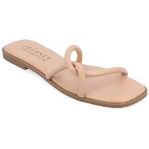Journee Collection Womens Lauda Vegan Leather Slip On Sandals - 1 of 4