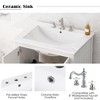 Mshliw 24" Bathroom Vanity with Ceramic Sink, Freestanding Cabinet with Open Shelf and Solid Wood Frame - 2 of 4