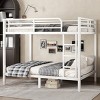 TopComfy Beds Metal Full over Full Bunk Bed Saving Noise Reduced No Box Spring Needed Teens Bed for Bedroom, White, 56.7"*65.57"*83.78" - 2 of 4